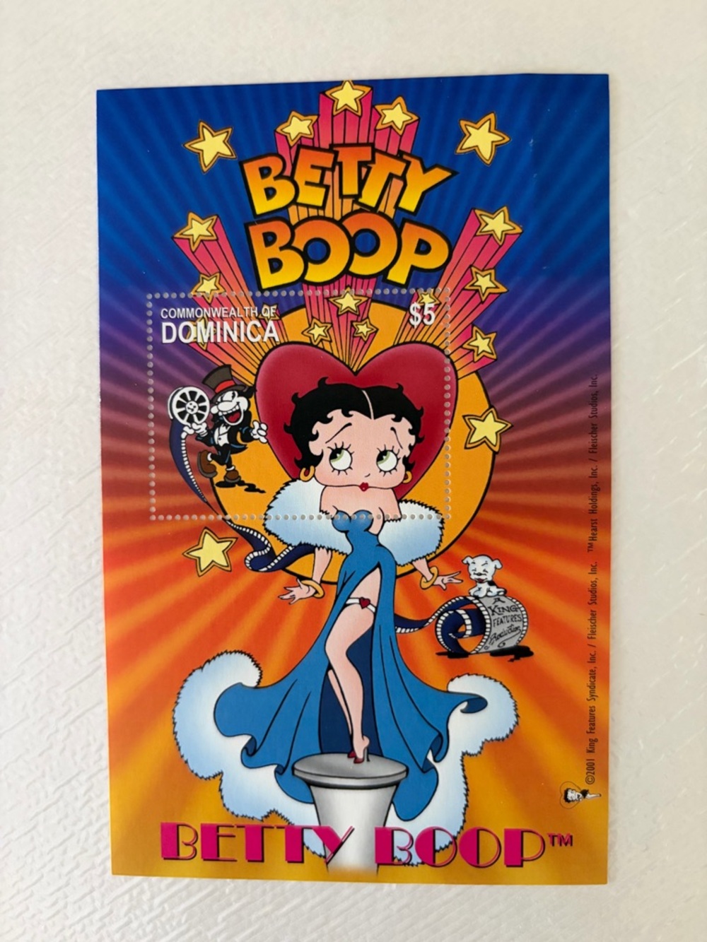 Betty Boop - Souvenir Stamp Sheet-Scott 2350 Collectible Postage - Dominica 2001